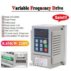 0.45kW 220V VFD Variable Frequency Drive Speed Controller for Single-phase Motor