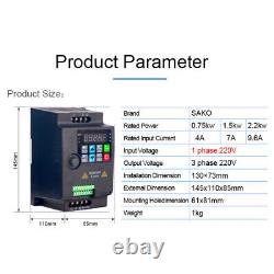 0.75/1.5/2.2kW AC 220V Variable 8 Speed Drive Universal Motor Frequency Inverter