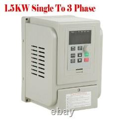 1.5 KW VFD SINGLE To 3-PHASE SPEED VARIABLE FREQUENCY DRIVE INVERTER INDUSTRY 8A