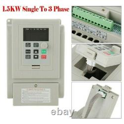 1.5KW VFD SINGLE To 3 PHASE SPEED VARIABLE FREQUENCY DRIVE INVERTER INDUSTRY 8A