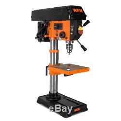 10 in. Drill Press with Laser System Variable Speeds Powerful Motor Iron Base