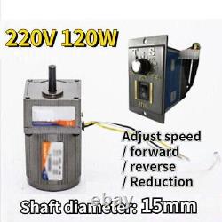 120W 5-470 RPM Reversible Variable Speed Controller AC Gear Electric Motor 220V