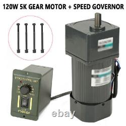 120W 5K AC Gear Motor Electric Motor Variable Speed Controller 0-270RPM 220V New