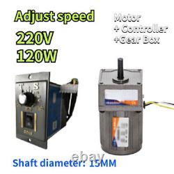 120W Reversible Variable Speed Controller 5-470 RPM 220V AC Gear Electric Motor
