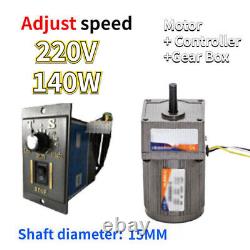 140W Reversible Variable 5-470 RPM Speed Controller 220V AC Gear Electric Motor