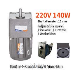 140W Reversible Variable 5-470 RPM Speed Controller 220V AC Gear Electric Motor