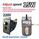 15w Electric Adjust Speed Controller & Motor Variable Adapter Ac Gear Motor Box