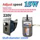 15w Electric Adjust Speed Controller & Motor Variable Adapter Ac Gear Motor Box