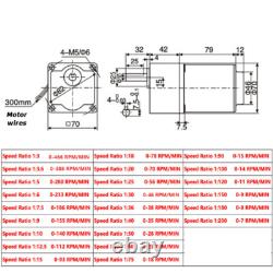 15W Electric Adjust Speed Controller & Motor Variable Adapter AC Gear Motor Box