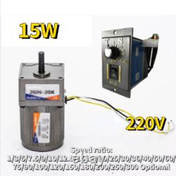 15W Electric Adjust Speed Controller & Motor Variable Adapter AC Gear Motor Box