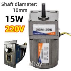 15W Electric Motor Gear Motor Box Controller Variable Adapter Adjust Speed 220V