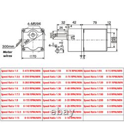 15W Electric Motor Gear Motor Box Controller Variable Adapter Adjust Speed 220V