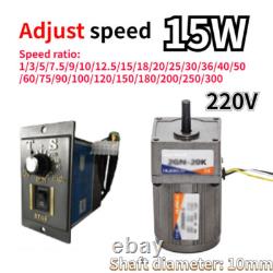 15W Electric Motor Gear Motor Box Controller Variable Adapter Adjust Speed 220V