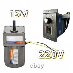 15W Electric Motor Gear Motor Box Controller Variable Adapter Adjust Speed 220V