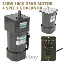 180K AC Gear Motor Electric Motor CWithCCW Variable Speed Controller 220V 120W