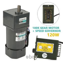 180K AC Gear Motor Electric Motor CWithCCW Variable Speed Controller 220V 120W