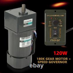 180K AC Gear Motor Electric Motor CWithCCW Variable Speed Controller 220V 120W