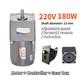 180w Ac 220v Reversible Variable Gear Reduced Motor 5-470 Rpm Speed Controller