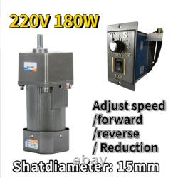 180W AC220V Reversible Variable Gear Electric Motor 5-470 RPM Speed Controller