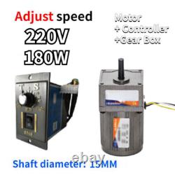 180W AC220V Reversible Variable Gear Electric Motor 5-470 RPM Speed Controller