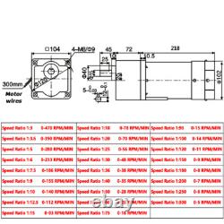 180W AC220V Reversible Variable Gear Electric Motor 5-470 RPM Speed Controller