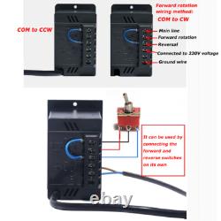 180W AC220V Reversible Variable Gear Electric Motor 5-470 RPM Speed Controller