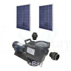 1HP SunRay Solar Powered Pool Pump DC Motor In Variable with 2 Panels 60v Pond