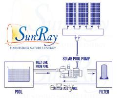 1HP SunRay Solar Powered Pool Pump DC Motor In Variable with 2 Panels 60v Pond
