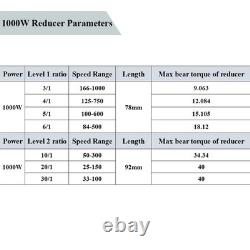 1KW 110/220V DC Planetary Reducer Brushless Gear Motor Variable Speed Controller