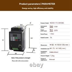 1X110V to 220V 1.5KW Frequency Converter VFD Motor Variable Speed 7965