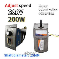 200W 5-470 RPM Speed Controller Reversible Variable Gear Box Electric Motor Set