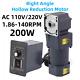 200w Ac 110v/220v Variable Speed Controller Right Angle Hollow Reduction Motor