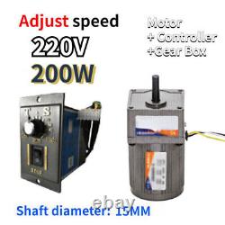 200W AC 5-470 RPM Electric Speed Controller Reversible Variable 220V Gear Motor