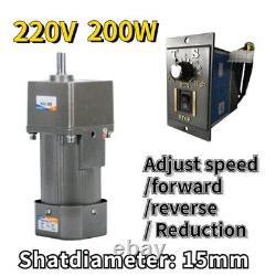 200W AC 5-470 RPM Electric Speed Controller Reversible Variable 220V Gear Motor