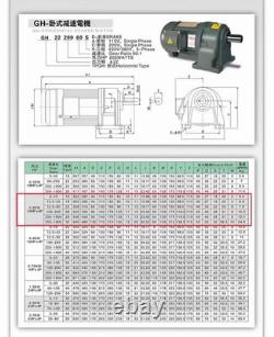 200W AC380V Three-Phase CWithCCW Reduction Electric Gear Motor Variable Speed 22MM