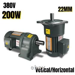 200W AC380V Three-Phase CWithCCW Reduction Electric Gear Motor Variable Speed 22MM