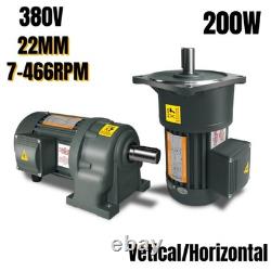 200W AC380V Three-Phase CWithCCW Reduction Electric Gear Motor Variable Speed 22MM