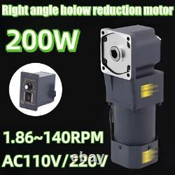 200W Electric Variable Speed Controller RightAngle Hollow Output Reduction Motor