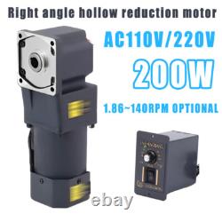 200W RightAngle Electric Variable Speed Controller Hollow Output Reduction Motor