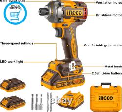 20V Cordless Impact Driver 285NM, Brushless Motor, Variable Speed Control 1600/1
