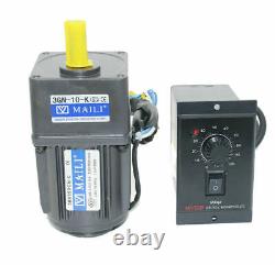 220V 15W AC Gear Motor Electric + Variable Speed Controller 125RPM Torque 110