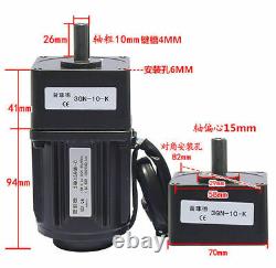 220V 15W AC Gear Motor Electric + Variable Speed Controller 125RPM Torque 110