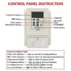 220V 1PH Variable Frequency Drive VFD Speed Controller for 3-Phase 4kW AC Motor