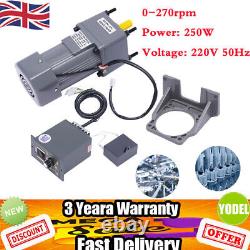 220V 250W AC Gear Electric Motor Variable Speed Controller Output 0-270 RPM