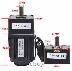 220V 25W 41-415rpm AC Gear Motor Electric Motor Variable Speed Controller