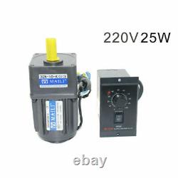 220V 25W AC Gear Motor Electric Motor Variable Speed Controller 110 125 RPM/MIN