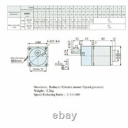 220V 25W AC Gear Motor Electric Motor Variable Speed Controller 110 125 RPM/MIN