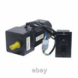 220V 90W AC Gear Motor Electric Variable Speed Controller Gear Box 0-415rmp/min