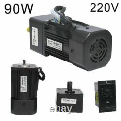220V 90W AC Gear Motor Electric Variable Speed Controller Strong 2.7-415 RPM/Min
