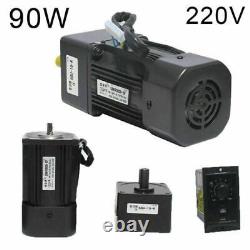 220V 90W AC Gear Motor Electric Variable Speed Controller Strong 2.7-415 RPM/Min